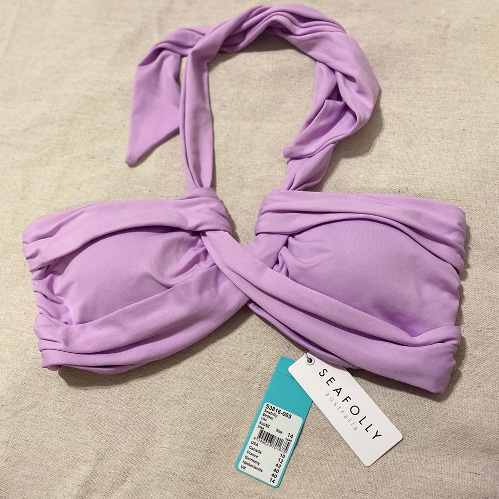 Seafolly Halter Bandeau Bikini Top size 10 US